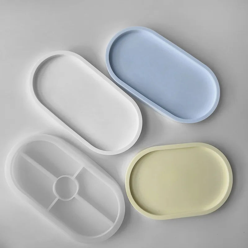 Tray Dish Mold Round Square Rectangle Coaster Silicone Mold