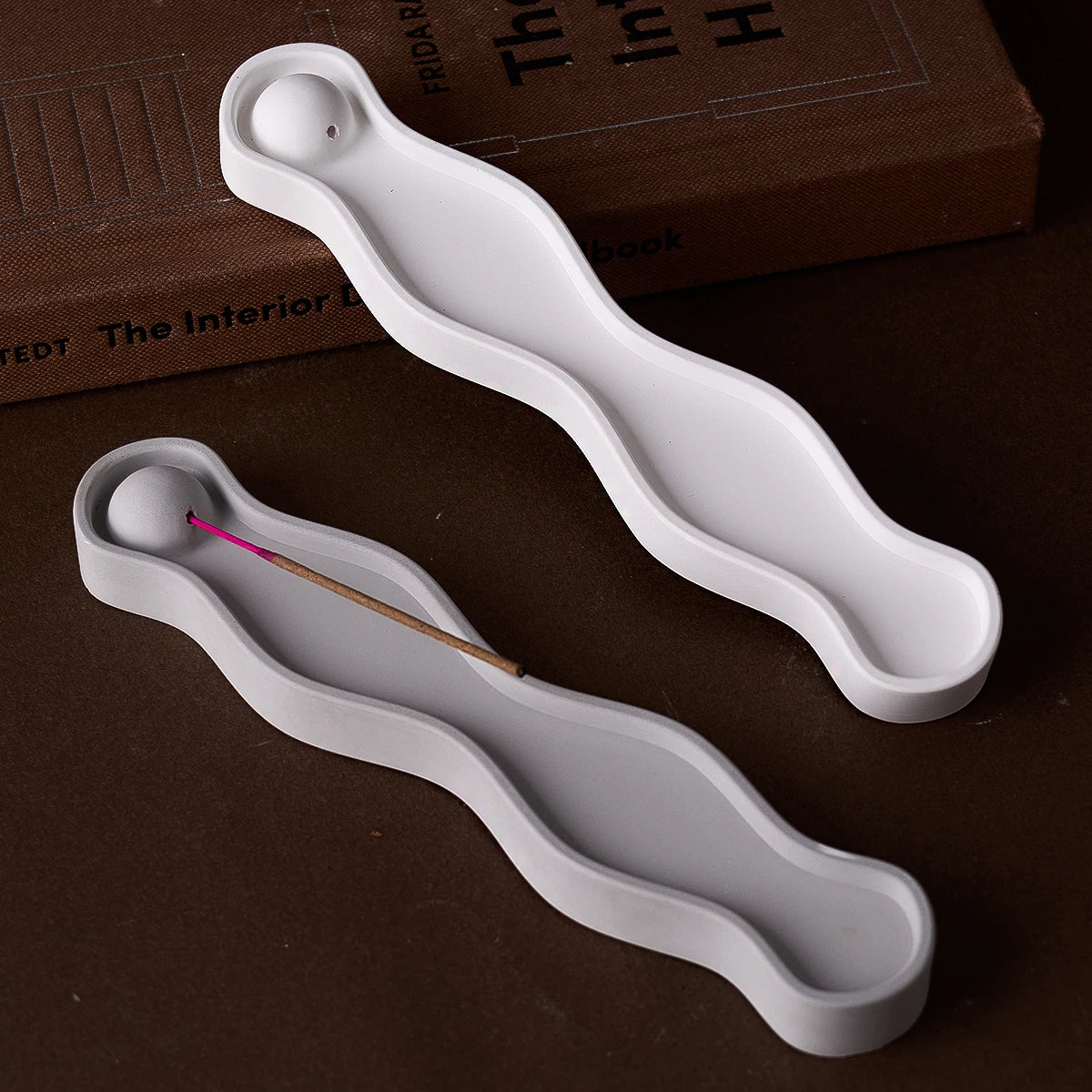 Wave Long Incense Insert Tray Silicone Mold