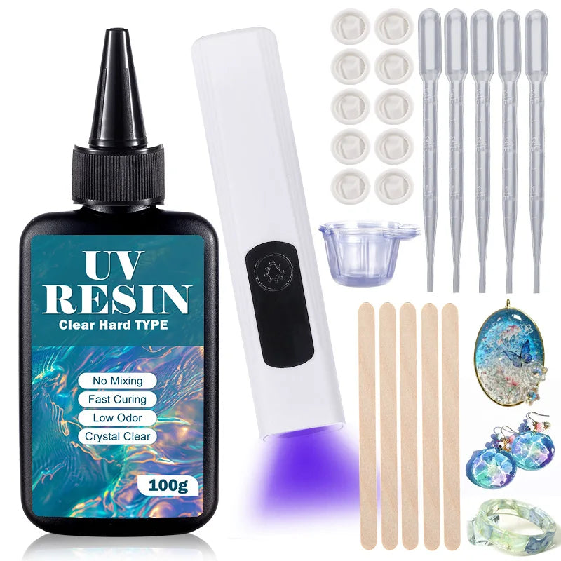 UV Resin Kit with Light Upgraded Hard Type Crystal Clear