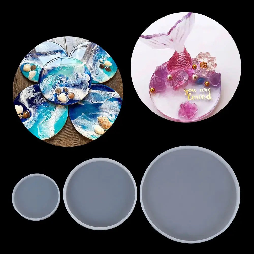Transparent Fluid Arts Round Coaster Resin Casting Molds...
