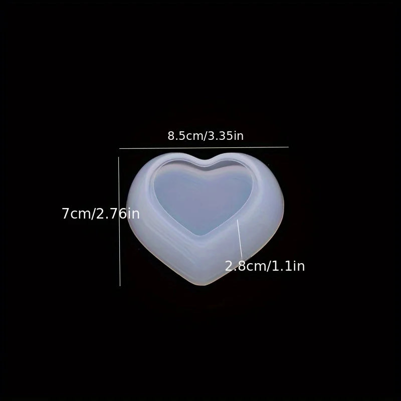 3pcs Oval Heart-Shaped Tray & Cylindrical Storage Jar Silicone Mold