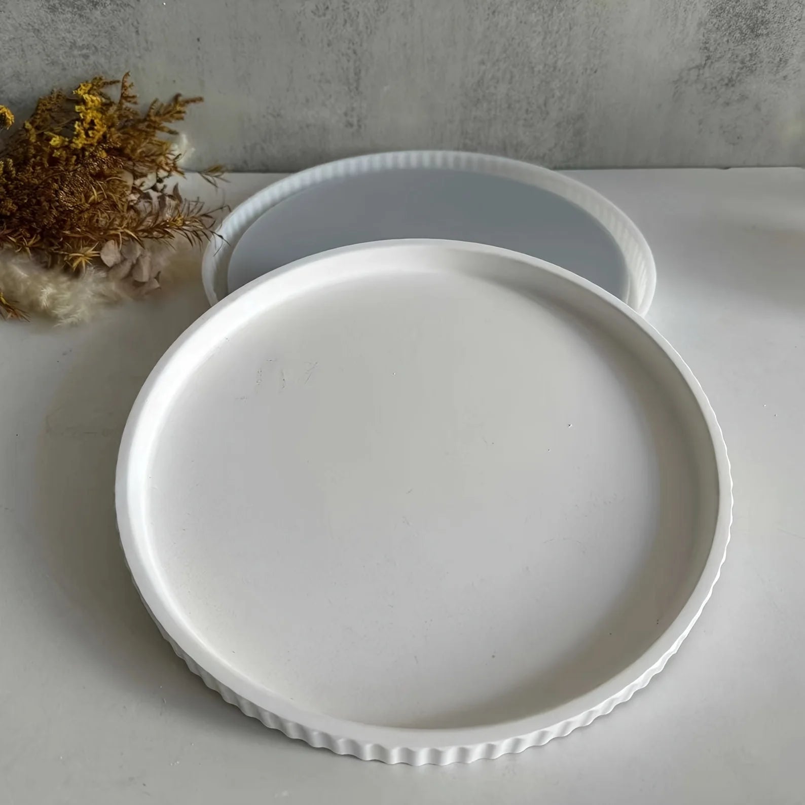 Casting Mold — 1pc Striped Round Tray Decorative Storage Tray