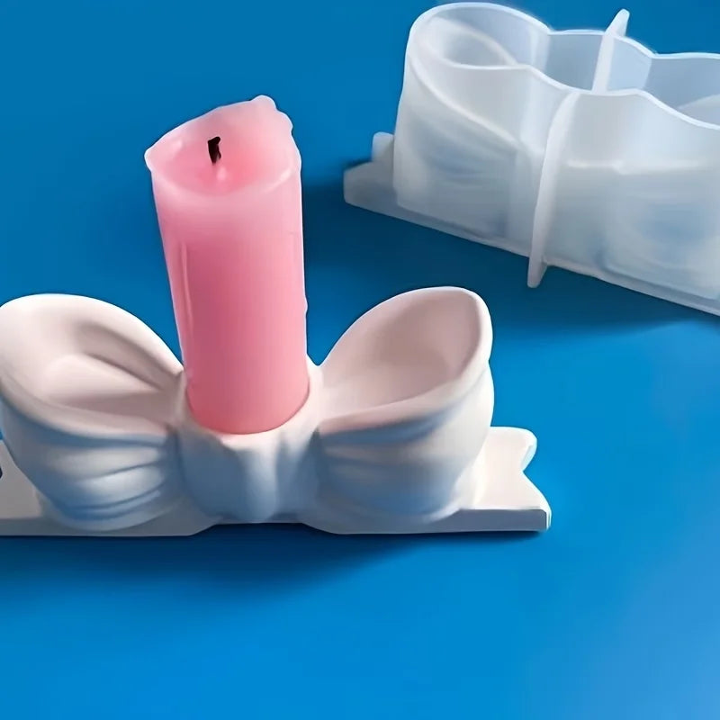 3D Bow Candle Holder Silicone Mold Bowtie Candlestick