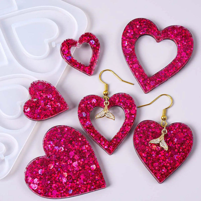 Heart Shape Earring Pendant Silicone Mold Love Series