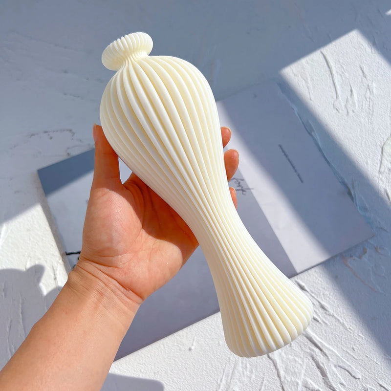 Ribbed Vase Candle Mold Aesthetic Silicone Mould Geometric