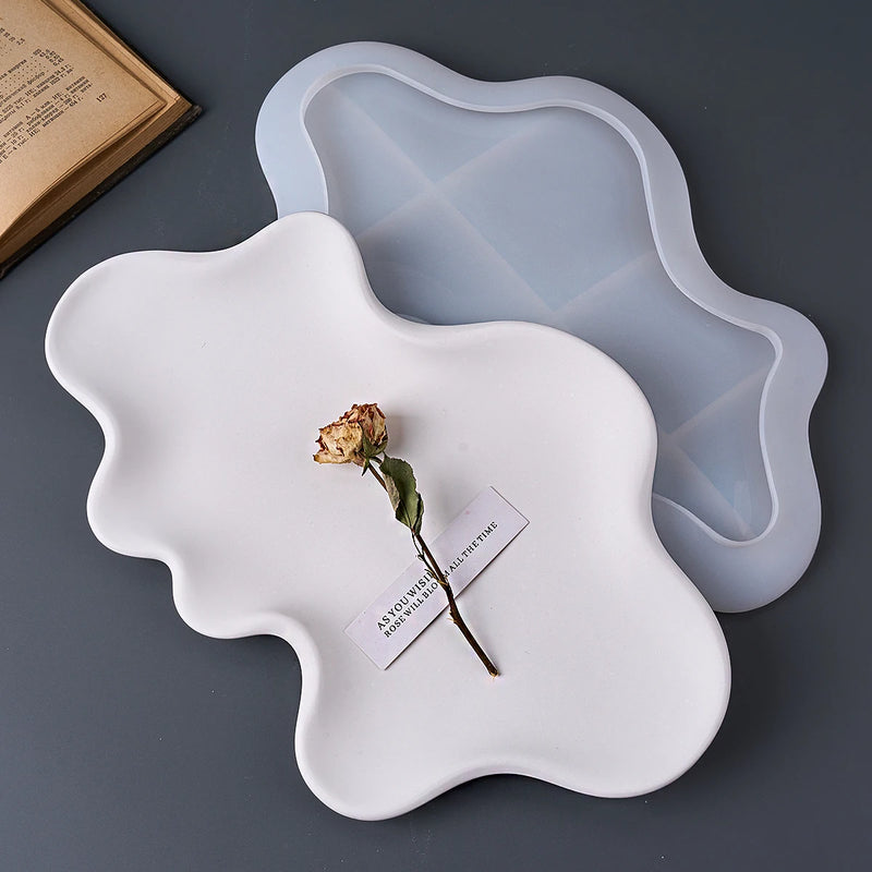Large Irregular Tray Silicone Mold Creative Wavy Line