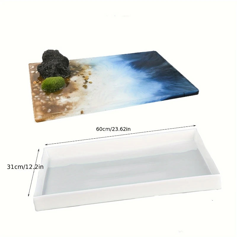 Rectangle Table Top Resin Tray Mold Silicone Coasters Tray