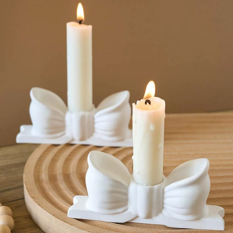 3D Bow Candle Holder Silicone Mold Bowtie Candlestick
