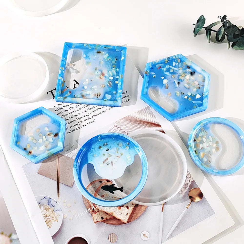 Tray Dish Mold Round Square Rectangle Coaster Silicone Mold