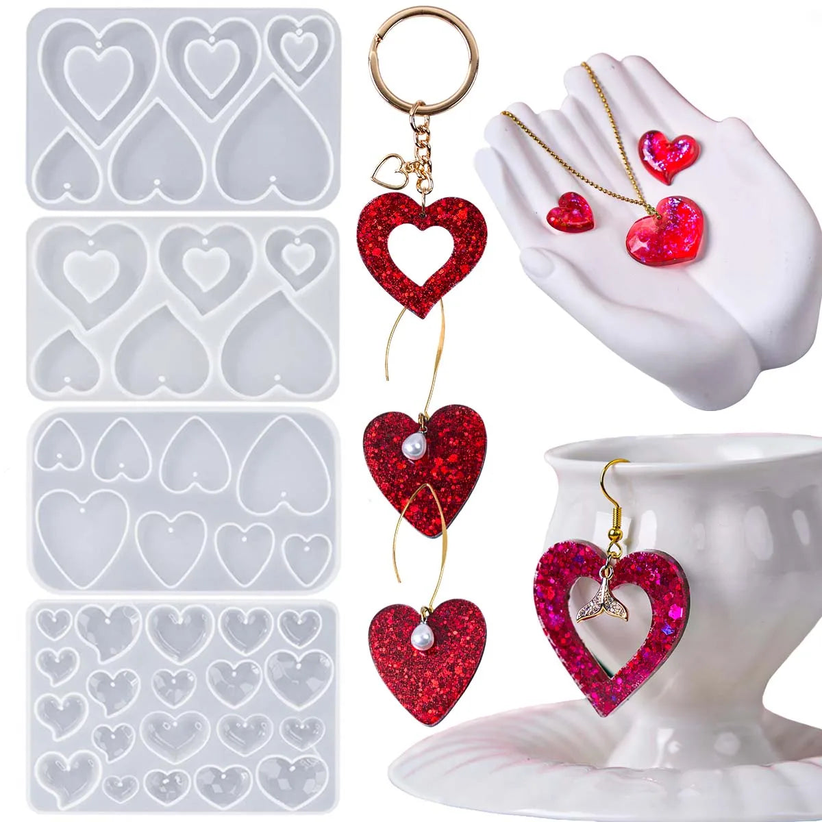 Heart Shape Earring Pendant Silicone Mold Love Series