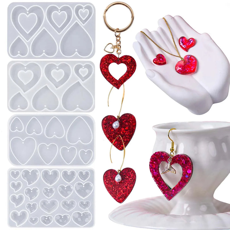 Heart Shape Earring Pendant Silicone Mold Love Series