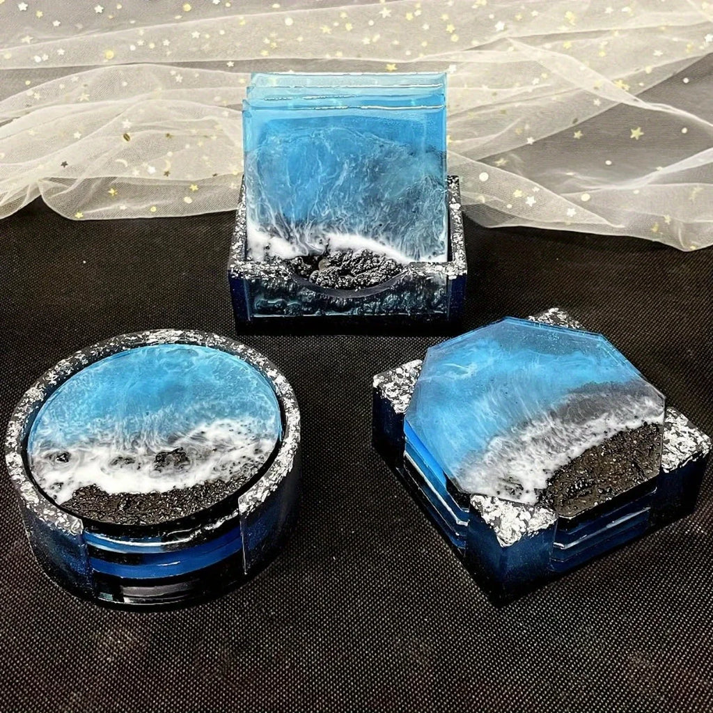Set of 3 Thick Square Octagon Round Coaster Molds with