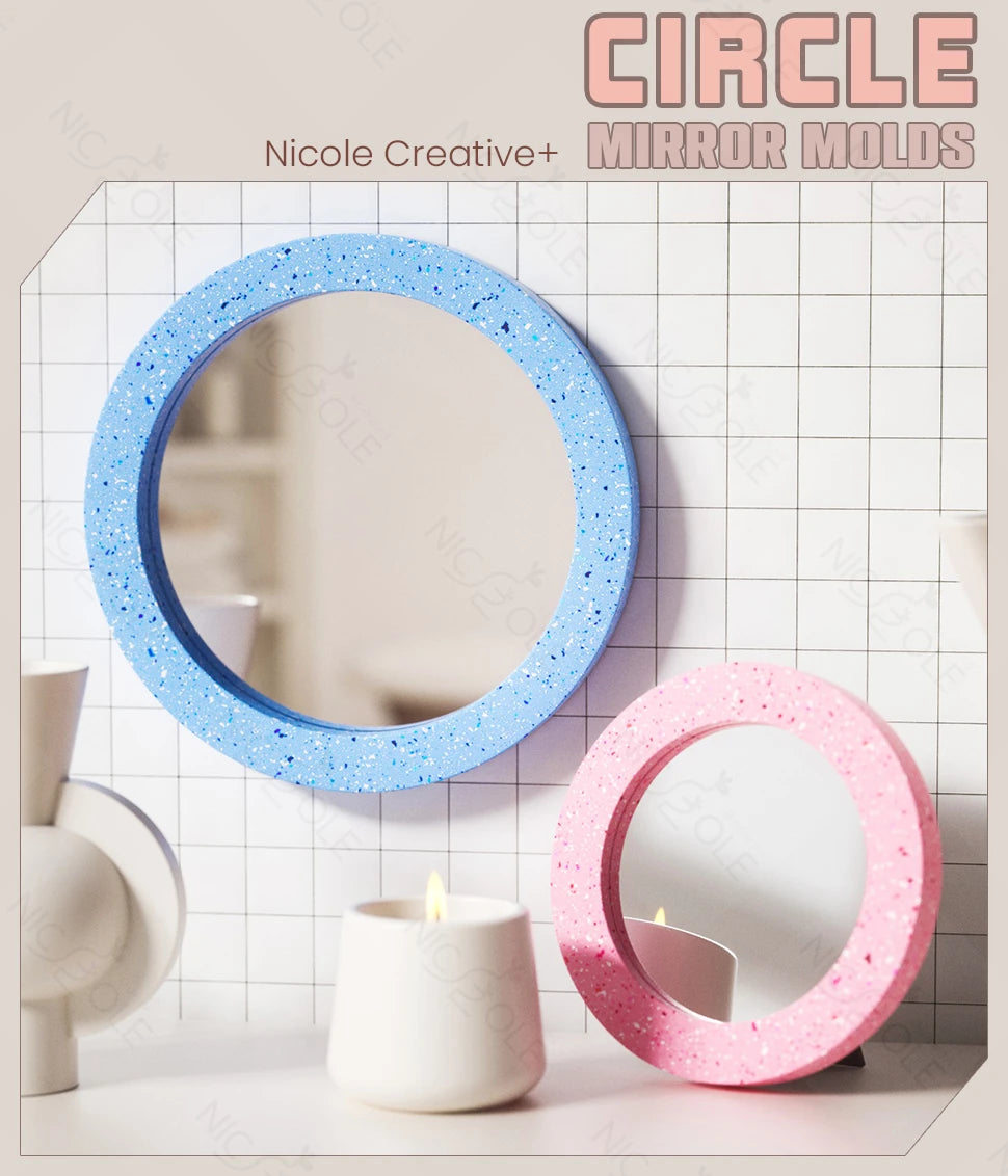 Nicole Circle Mirror Silicone Mold Concrete Casting