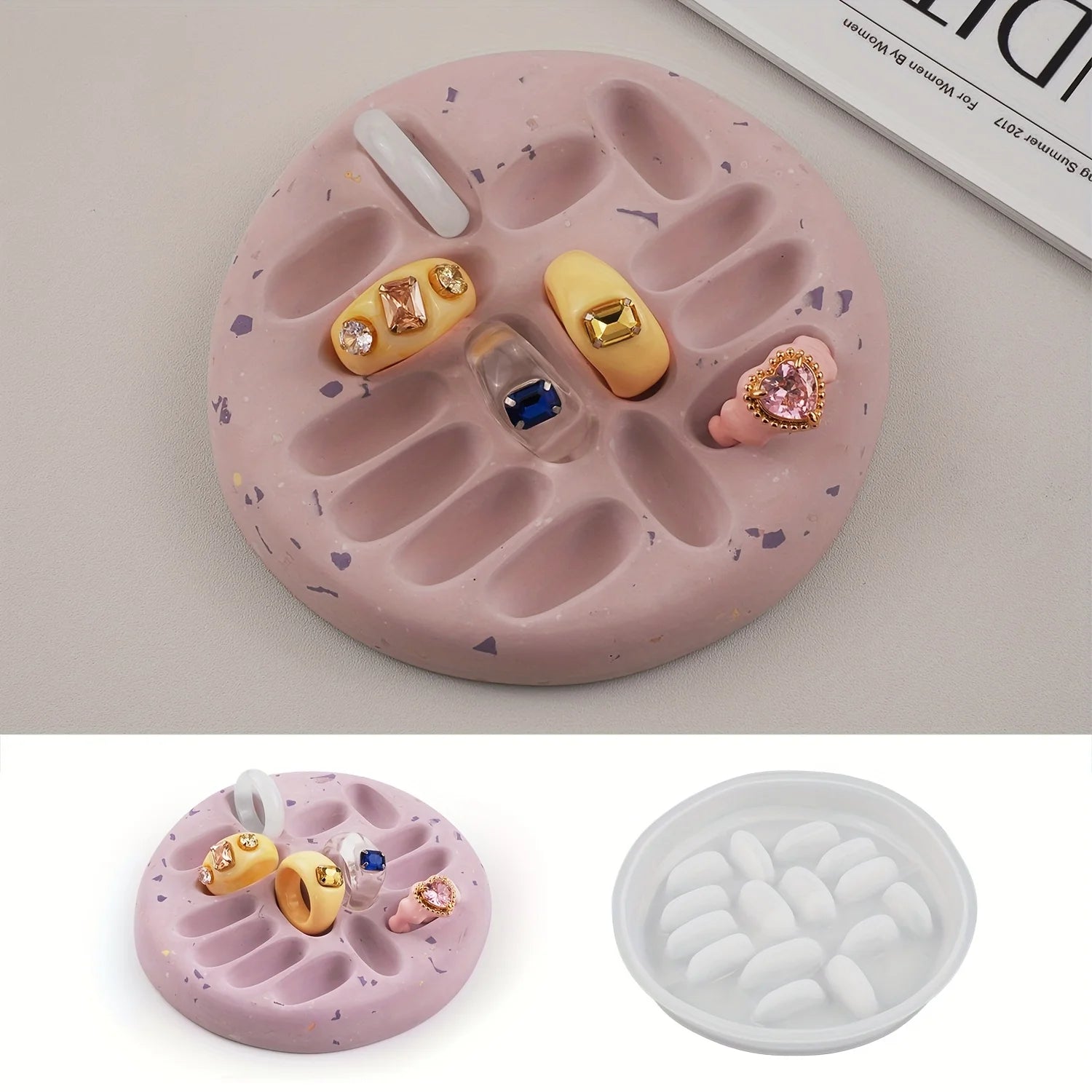 Resin Casting Molds: 1-piece round, irregular-shaped