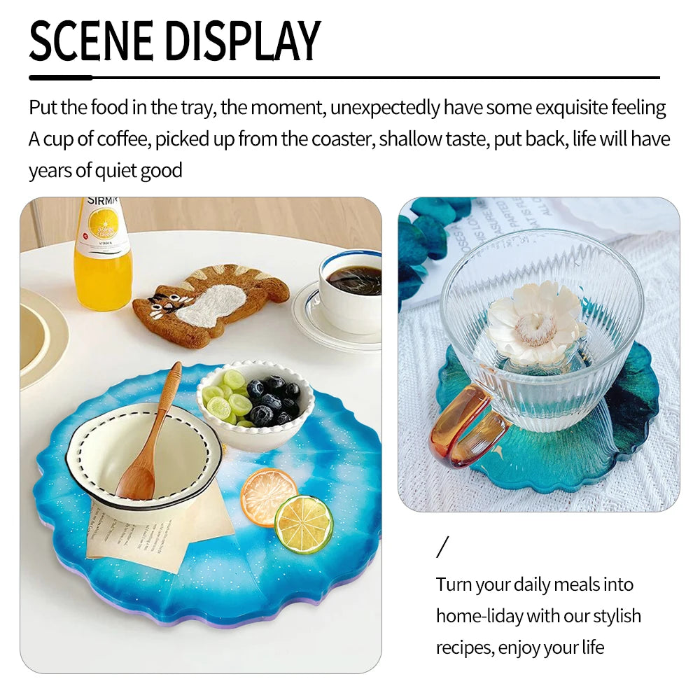 S0100 Large Round Irregular Fruit Tray Silicone Mold Dish