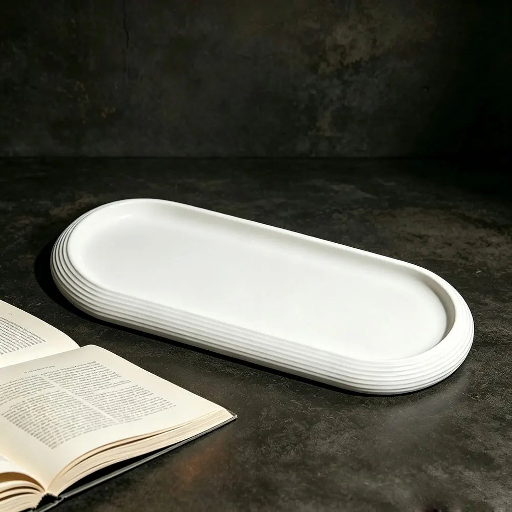 Minimalist Striped Oval Tray Silicone Mold