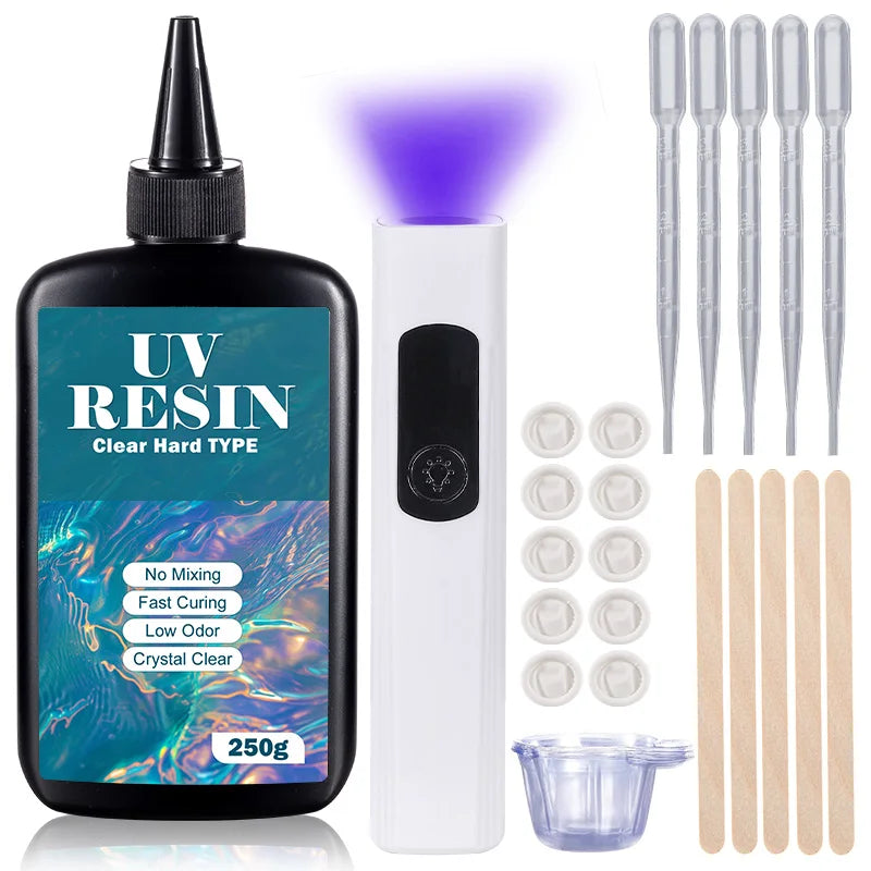 UV Resin Kit with Light Upgraded Hard Type Crystal Clear