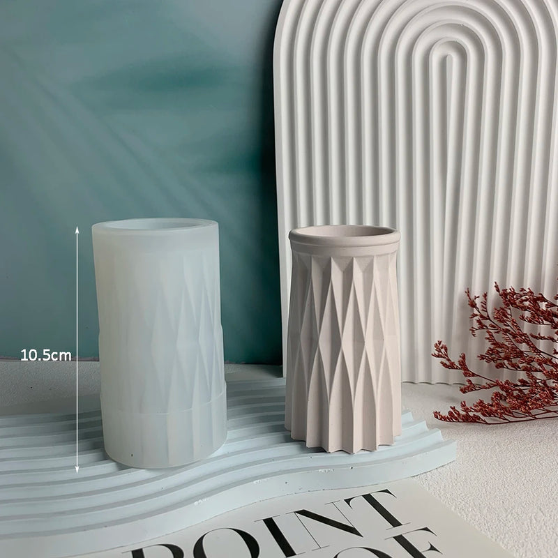 Faceted Vase Silicone Mold Concrete Flower Vase Mold