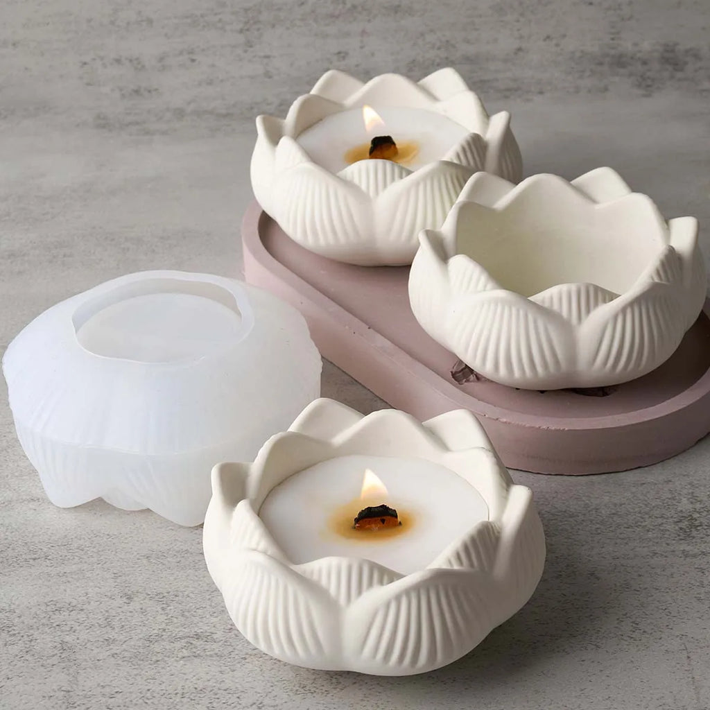 Lotus Candlestick Silicone Mold