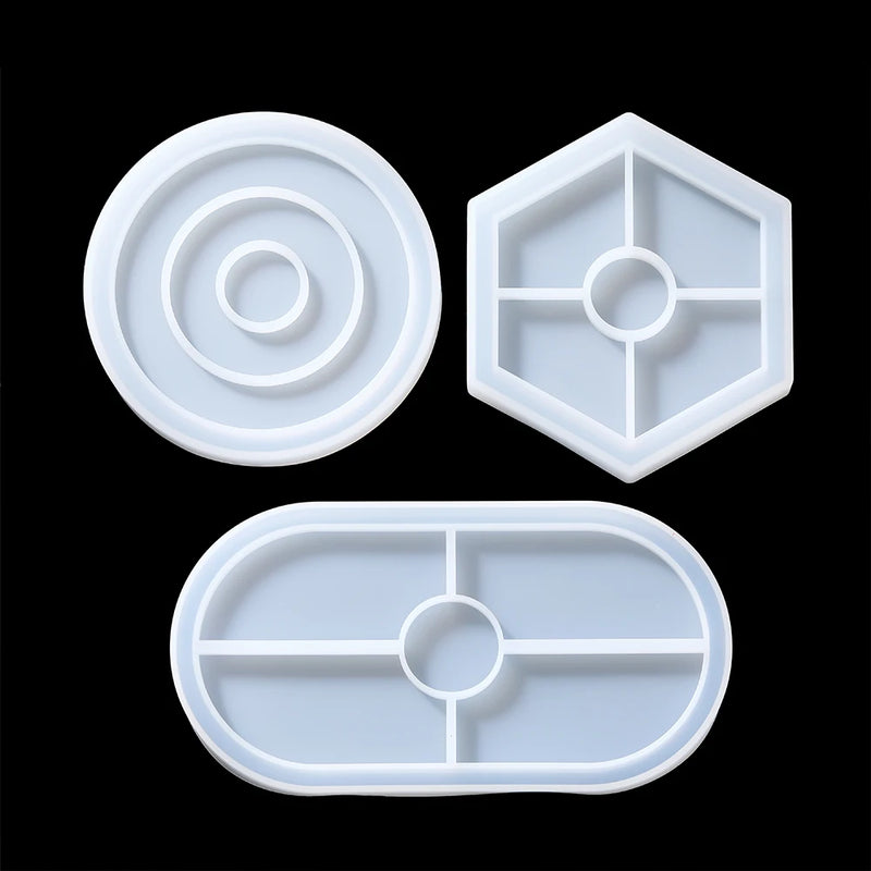 Oval Tray & Hexagon Coaster Mold Set