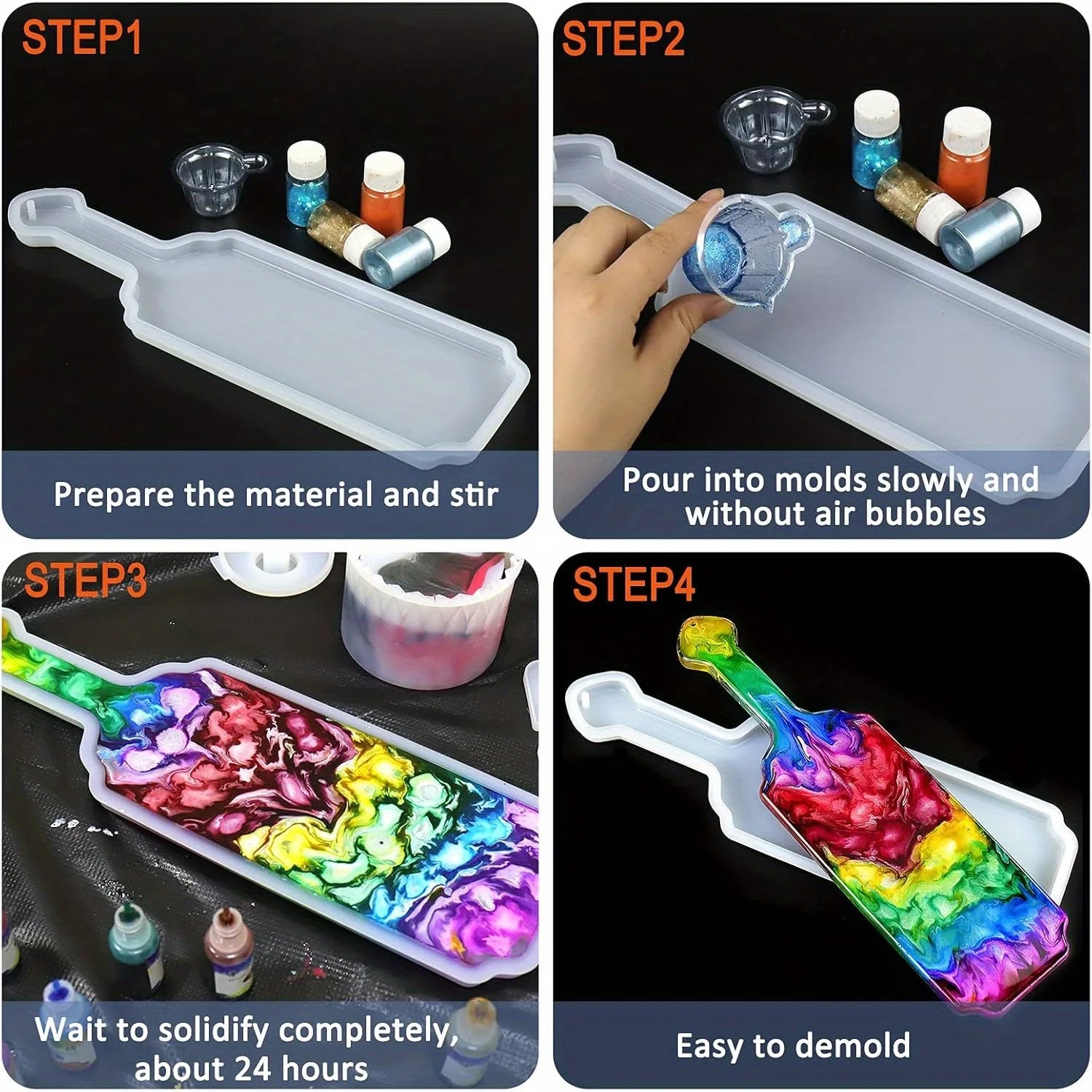 Resin Tray Mold、14 Large-inch epoxy resin casting tray