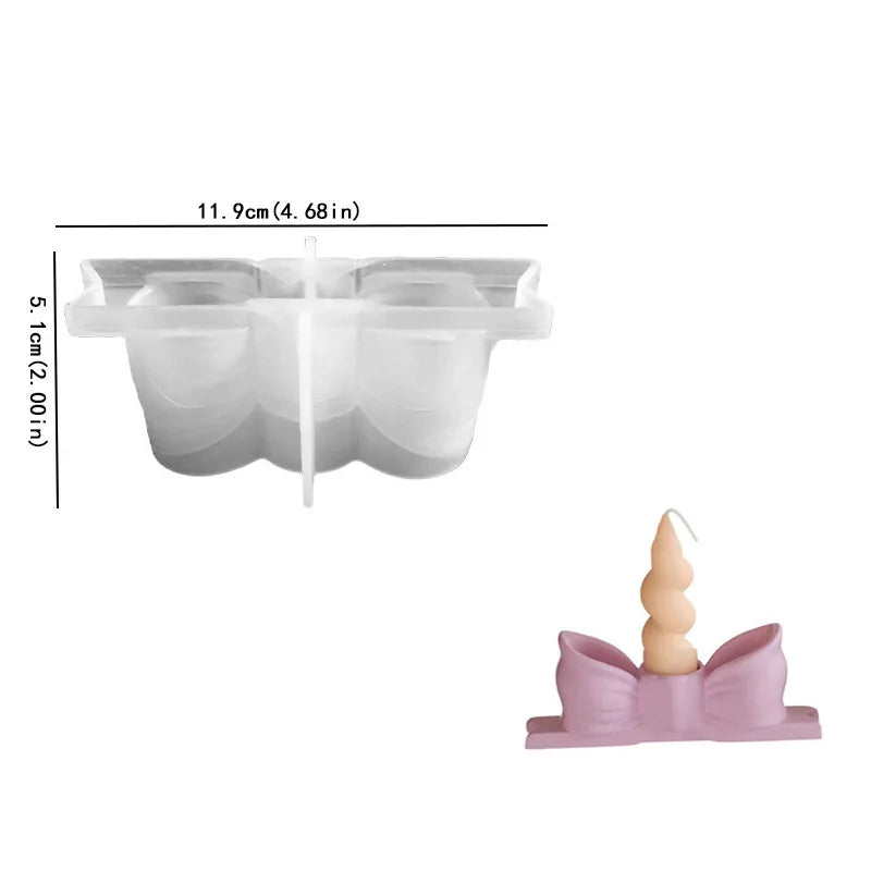 3D Bow Candle Holder Silicone Mold Bowtie Candlestick