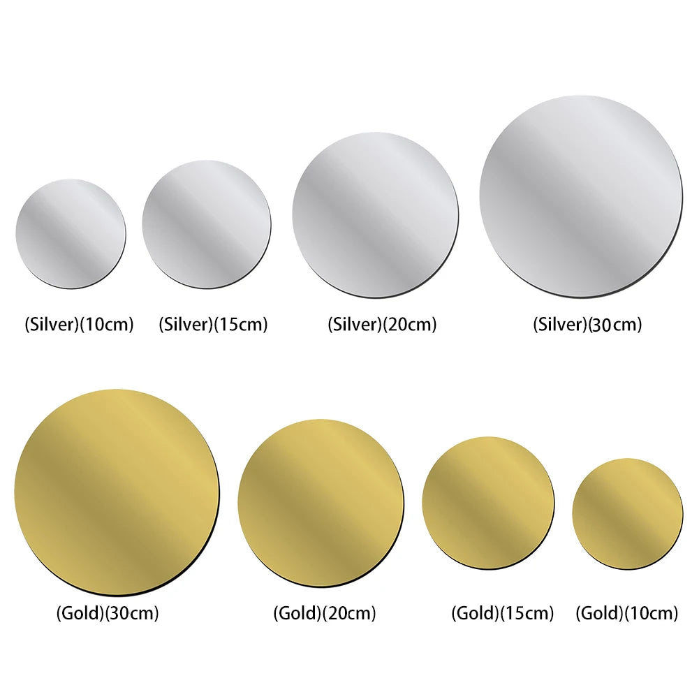 Round Acrylic Mirror Insert — Gold & Silver