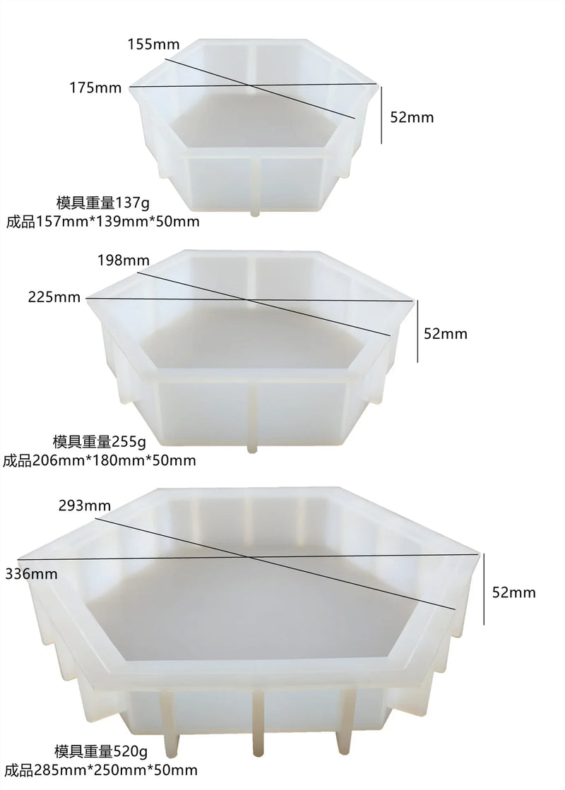 Hexagon Coaster Mold Set (4pc)