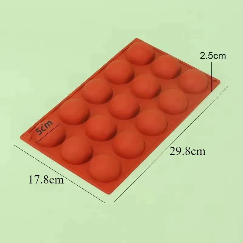 6/8/15/24 Holes Half Ball Sphere Round Silicone Mold