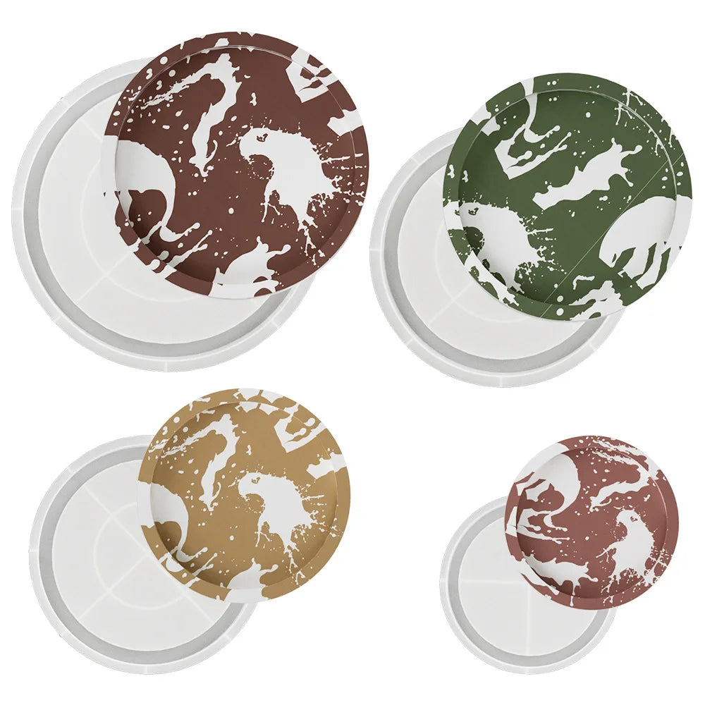 Rolling Tray Mold Resin Large Round Serving Tray Mold with