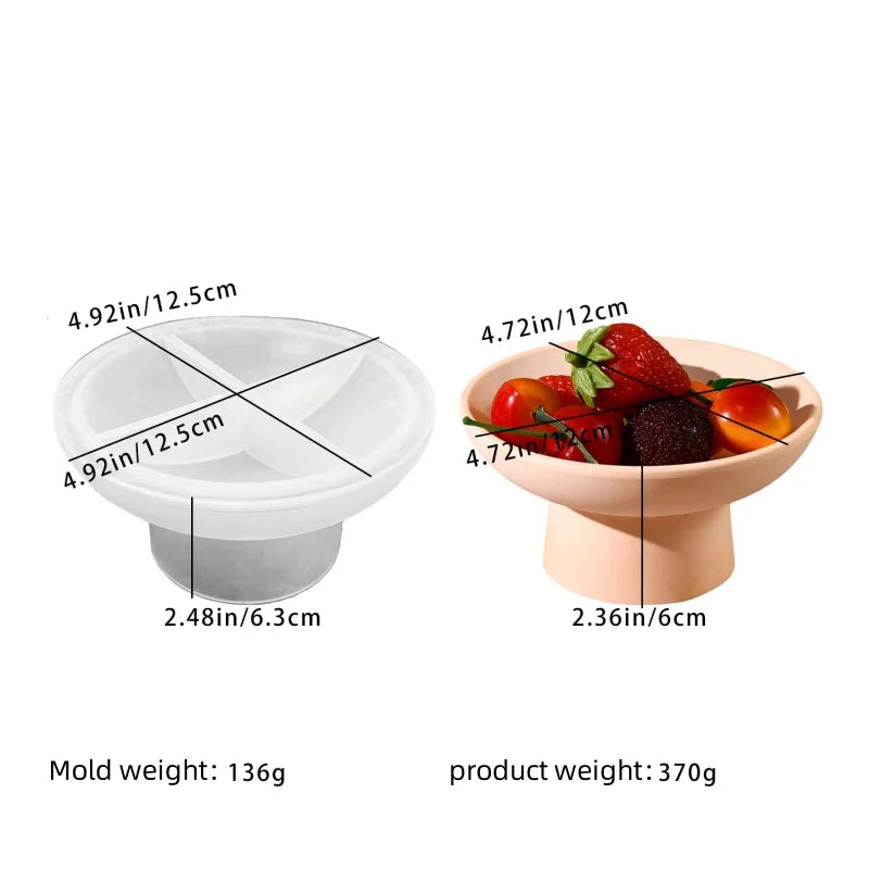 Footed bowl mold dimensions