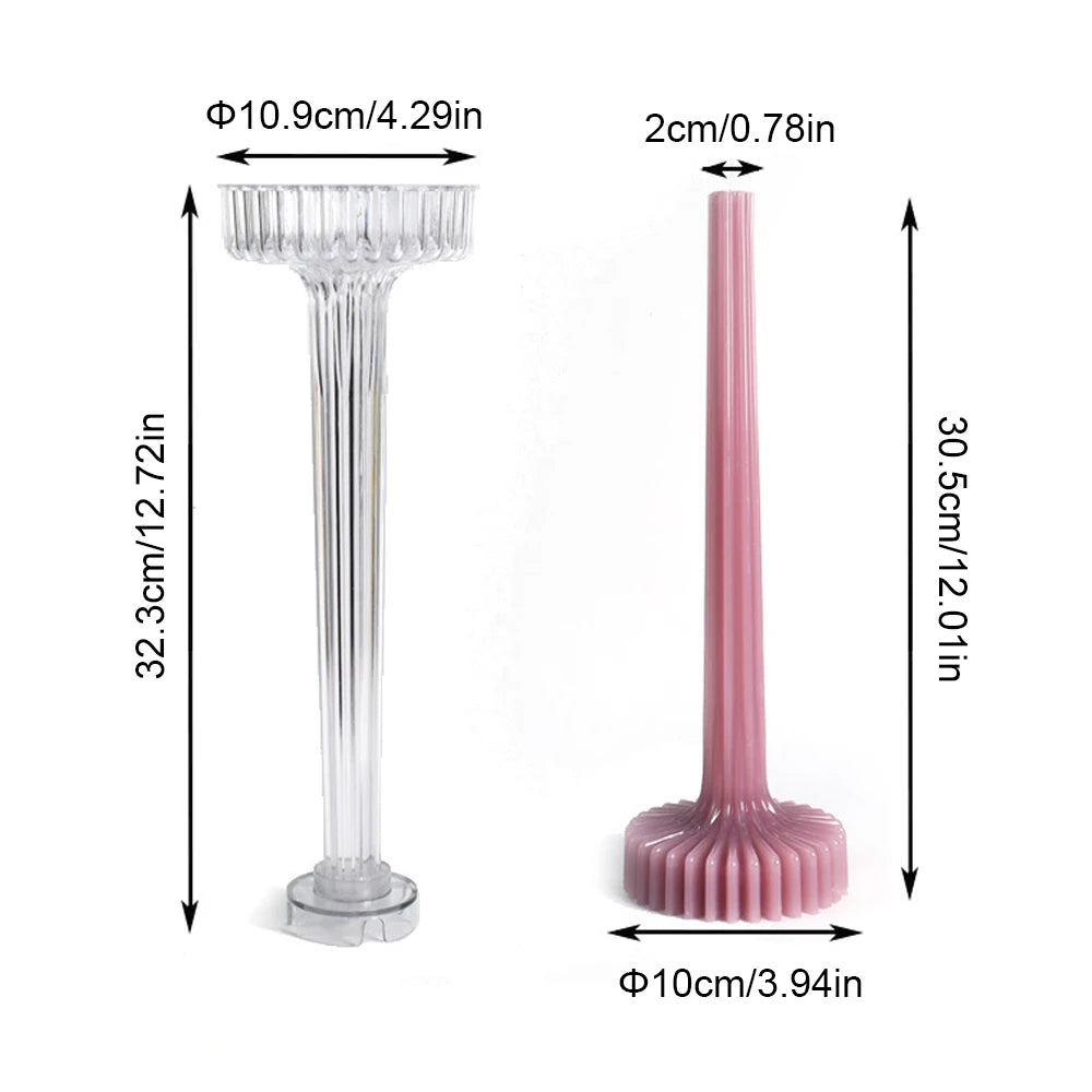 Elegant Stripe Vase Candle Mold Sculptural Pillar Candles