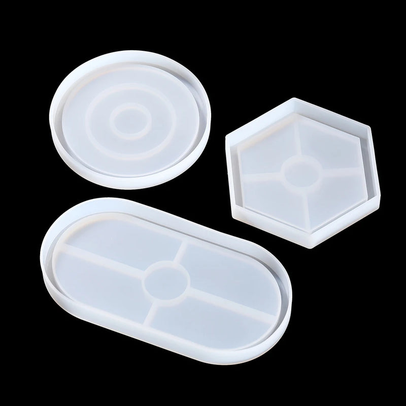 Oval Tray & Hexagon Coaster Mold Set