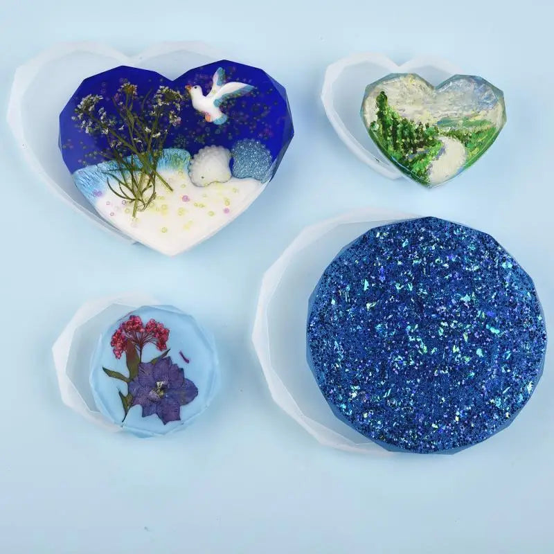 Round Square Rectangle Shape Coaster Base Silicone Mold