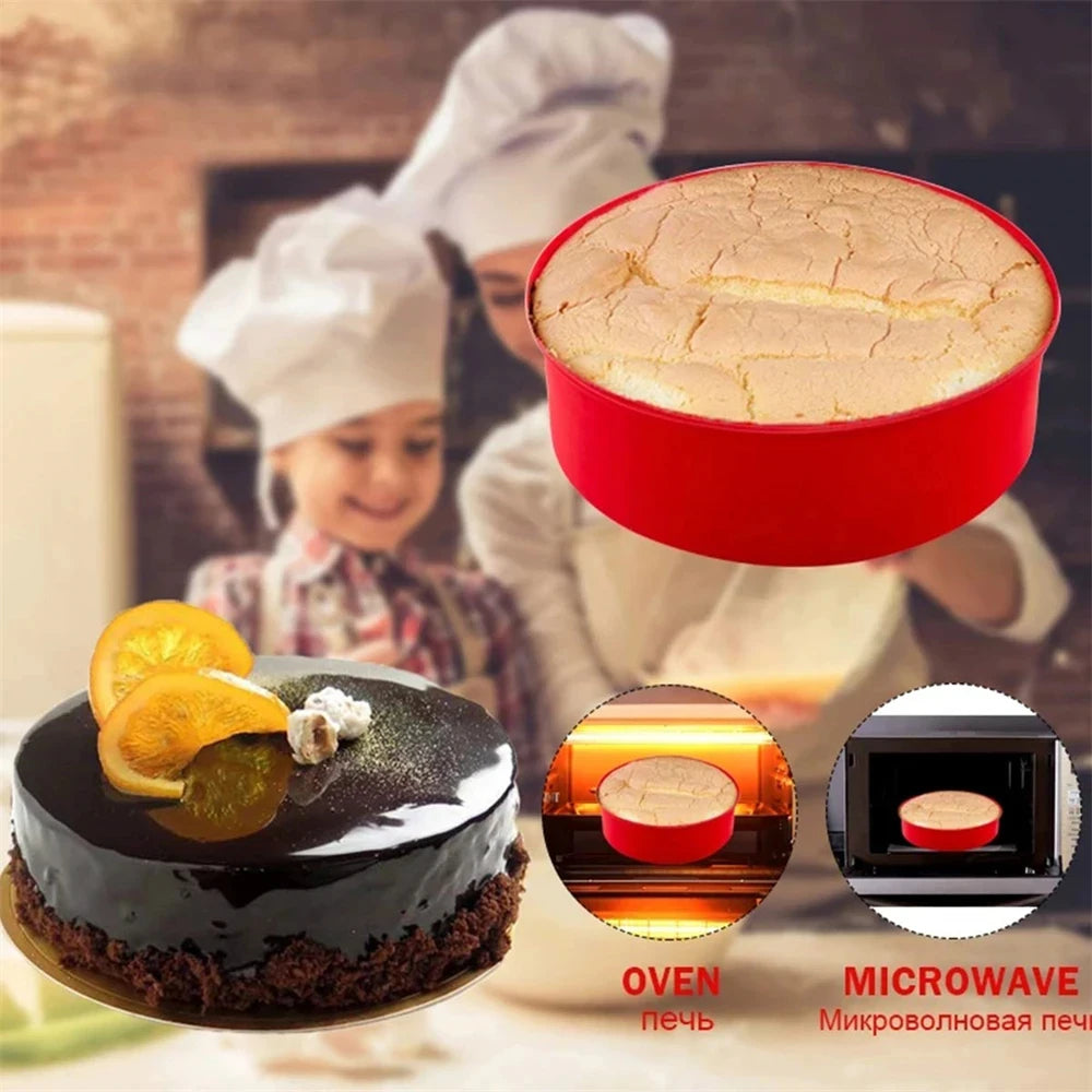 4/6/8inch Silicone Cake Mold Tray Pans Round Baking Mold