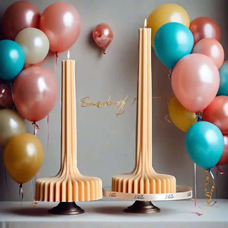 Elegant Stripe Vase Candle Mold Sculptural Pillar Candles