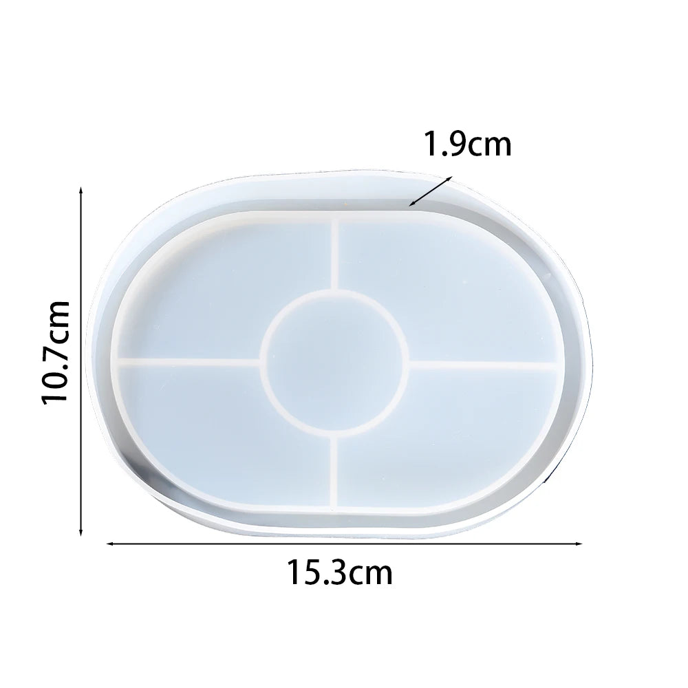 Oval Tray Silicone Mold Hexagon Coaster Epoxy Resin Mould