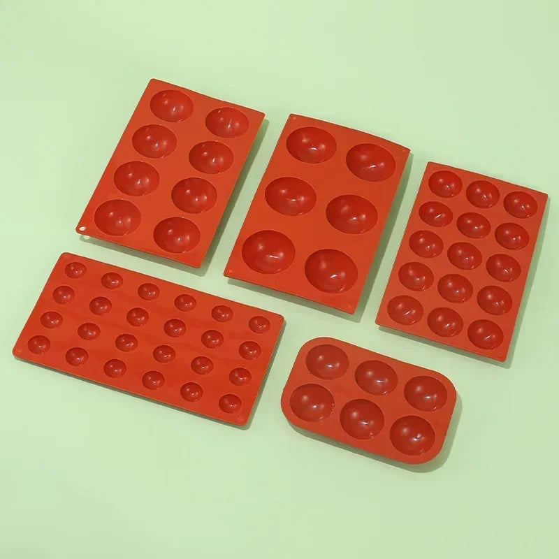 6/8/15/24 Holes Half Ball Sphere Round Silicone Mold