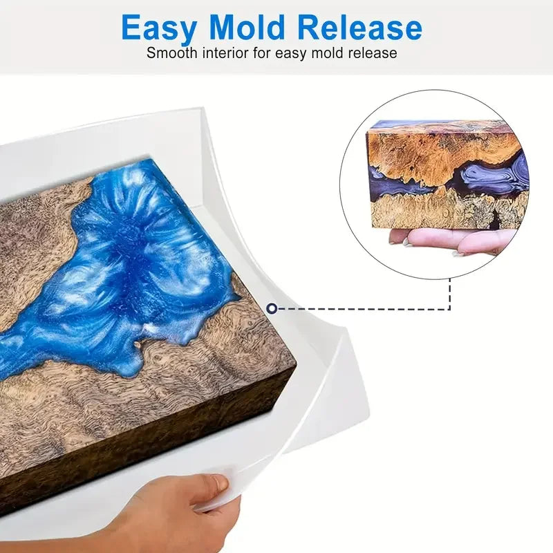 Rectangle Table Top Resin Tray Mold Silicone Coasters Tray