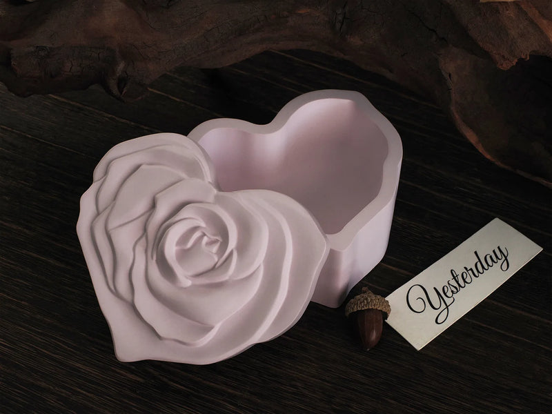 Relief Rose Flower Storage Box Silicone Mold