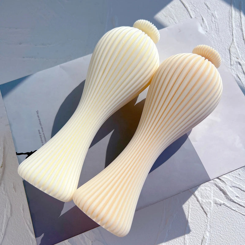 Ribbed Vase Candle Mold Aesthetic Silicone Mould Geometric
