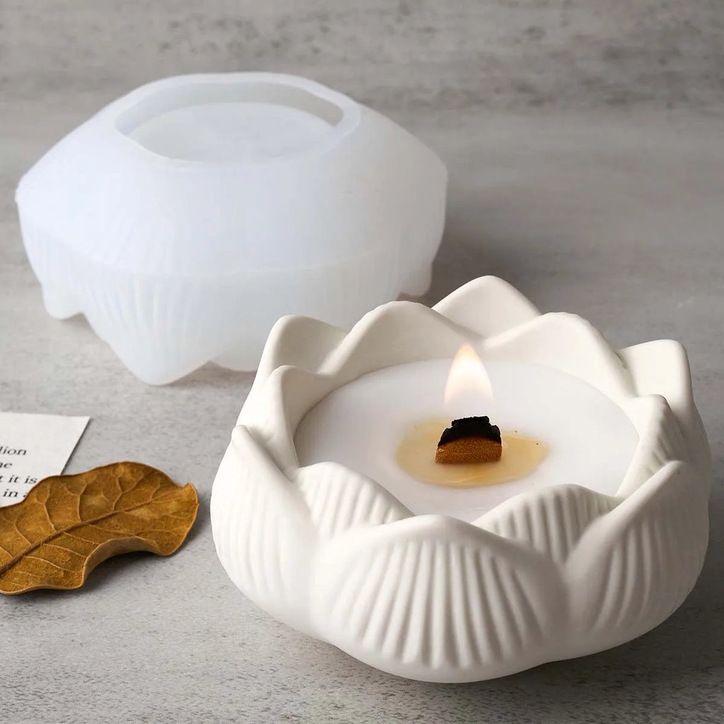Lotus Candlestick Silicone Mold