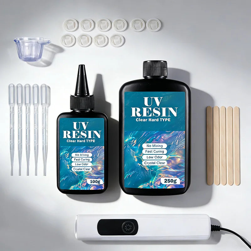 UV Resin Kit with Light Upgraded Hard Type Crystal Clear