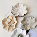 Finished maple leaf trays in cream, beige, sage and white
