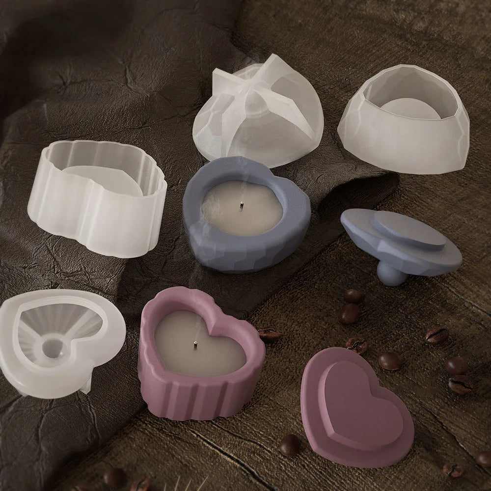 Relief Rose Flower Storage Box Silicone Molds Resin Candle