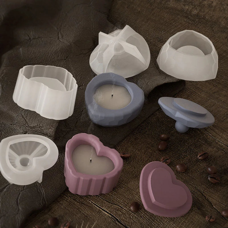 Relief Rose Flower Storage Box Silicone Mold
