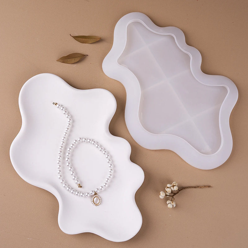 Large Irregular Tray Silicone Mold Creative Wavy Line