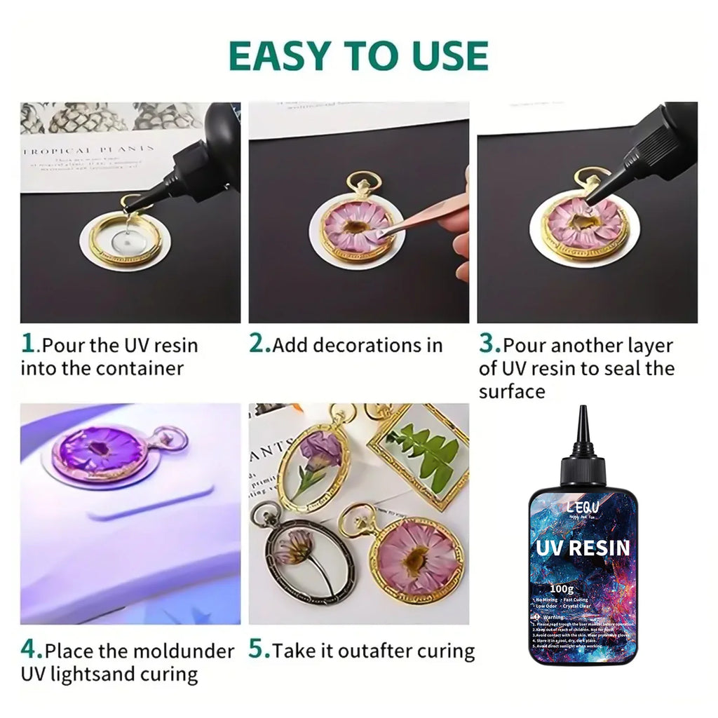 100g UV Resin Clear,Hard,Upgraded Crystal Clear