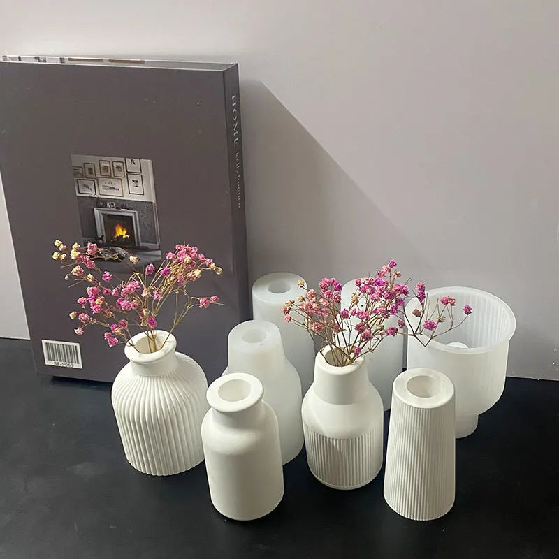 Circular Stripe Vase Silicone Mold