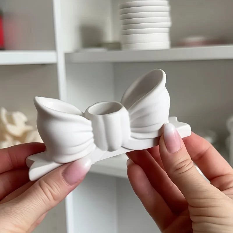 3D Bow Candle Holder Silicone Mold Bowtie Candlestick